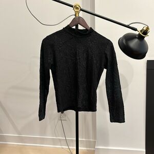 Vintage Black Velvet Turtleneck